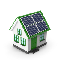 House Solar Color Green PNG & PSD Images