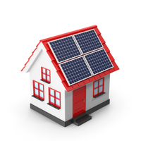 House Solar Color Red PNG & PSD Images