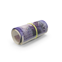 Bill Uk 20 Pounds Notes Rolled PNG & PSD Images