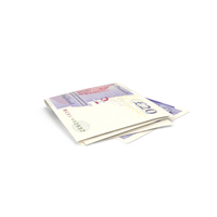 Double Uk 20 pounds Note Fold On Ground PNG & PSD Images