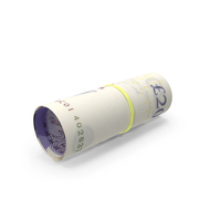 Few UK 20 Pounds Notes Bill Rolled PNG & PSD Images