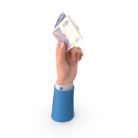 Hand Holding Raise Uk 20 Pounds Notes Bill PNG & PSD Images