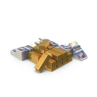 Money Gold Money Uk 20 Pounds Lots PNG & PSD Images