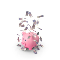 Piggy Bank Save Falling Uk 20 Pounds Notes PNG & PSD Images