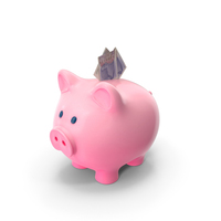 Pinky Piggy Bank Save Uk 20 Pounds Notes PNG & PSD Images