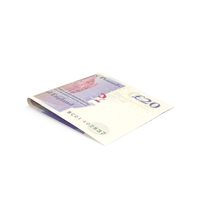 Single Uk 20 Pounds Note Proper Fold Ground PNG & PSD Images