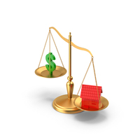 Balance Dollar House Metal PNG & PSD Images