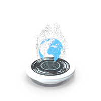 Disintegrating Digital Globe on Platform PNG & PSD Images