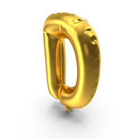Golden Balloon Letter D PNG & PSD Images