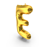 Golden Balloon Letter E PNG & PSD Images