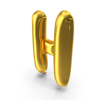 Golden Balloon Letter H PNG & PSD Images