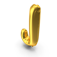 Golden Balloon Letter J PNG & PSD Images