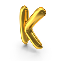 Golden Balloon Letter K PNG & PSD Images