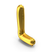 Golden Balloon Letter L PNG & PSD Images