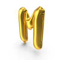 Golden Balloon Letter M PNG & PSD Images