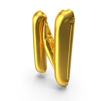 Golden Balloon Letter N PNG & PSD Images