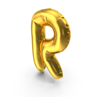 Golden Balloon Letter R PNG & PSD Images