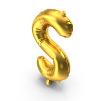 Golden Balloon Letter S PNG & PSD Images