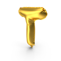 Golden Balloon Letter T PNG & PSD Images
