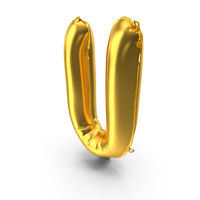 Golden Balloon Letter U PNG & PSD Images