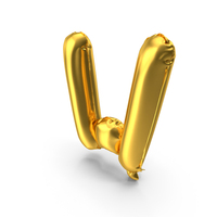 Golden Balloon Letter W PNG & PSD Images
