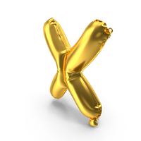 Golden Balloon Letter X PNG & PSD Images