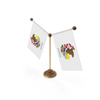 USA States Illinois 2 Flag Stand PNG & PSD Images