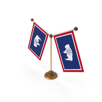 USA States Wyoming 2 Flag Stand PNG & PSD Images