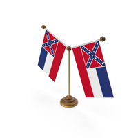 USA States Mississippi 2 Flag Stand PNG & PSD Images