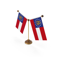 USA States Georgia 2 Flag Stand PNG & PSD Images