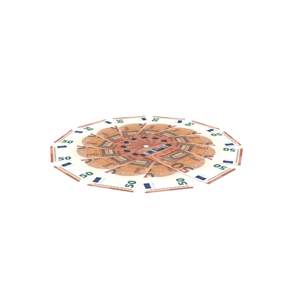 Circlular Arranged Euro 50 Notes Few PNG & PSD Images