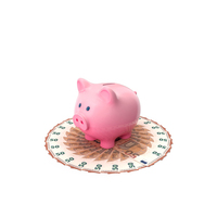 Circlular Arranged Euro 50 Notes Piggy Bank PNG & PSD Images