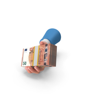 Euro 50 Holding And Giving Bill Money PNG & PSD Images