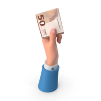Rising Hand Holding Euro 50 Note PNG & PSD Images