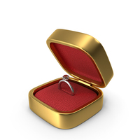 Jewelry Box with Ring Gold Icon PNG & PSD Images