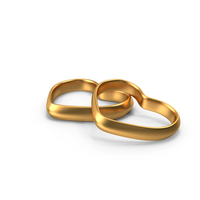Gold Engagement Heart Shape Rings for Him and Her PNG & PSD Images