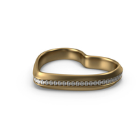 Gold Heart Shaped Ring With Crystal PNG & PSD Images