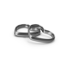 Silver Engagement Heart Shape Rings for Him and Her PNG & PSD Images