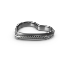 Silver Heart Shaped Ring With Crystal PNG & PSD Images