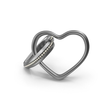 Silver Two Heart Shaped Rings With Pearls PNG & PSD Images