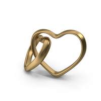 Two Heart Shaped Gold Rings PNG & PSD Images
