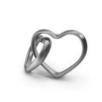Two Heart Shaped Silver Rings PNG & PSD Images
