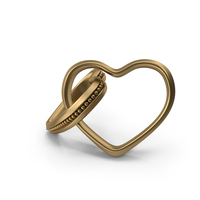 Gold Engagement Heart Shaped Rings PNG & PSD Images