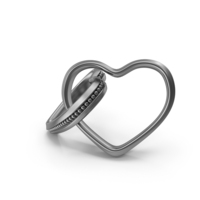 Silver Engagement Heart Shaped  Rings PNG & PSD Images