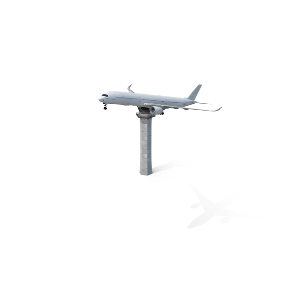 Control Tower And Airplane PNG & PSD Images