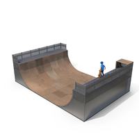 Skatepark Ramp And Skateboarder PNG & PSD Images