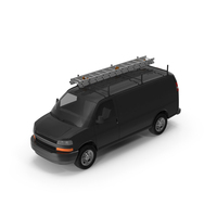 Black Van With Ladder Rack PNG & PSD Images