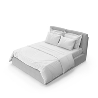 Modern Soft Bed (Grey) PNG & PSD Images