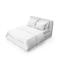 Modern Soft Bed (White) PNG & PSD Images