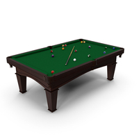 Billiard Table with Balls and Cue PNG & PSD Images